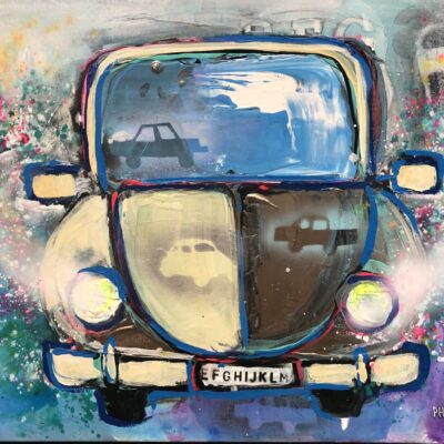 VW Luna. acrilico sobre tela. 51 x 61 cm.